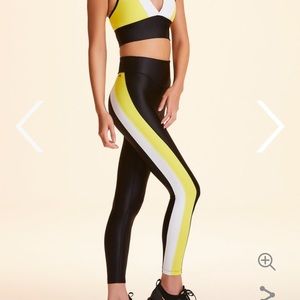 Alala Bolt Black Yellow White Leggings Size Small